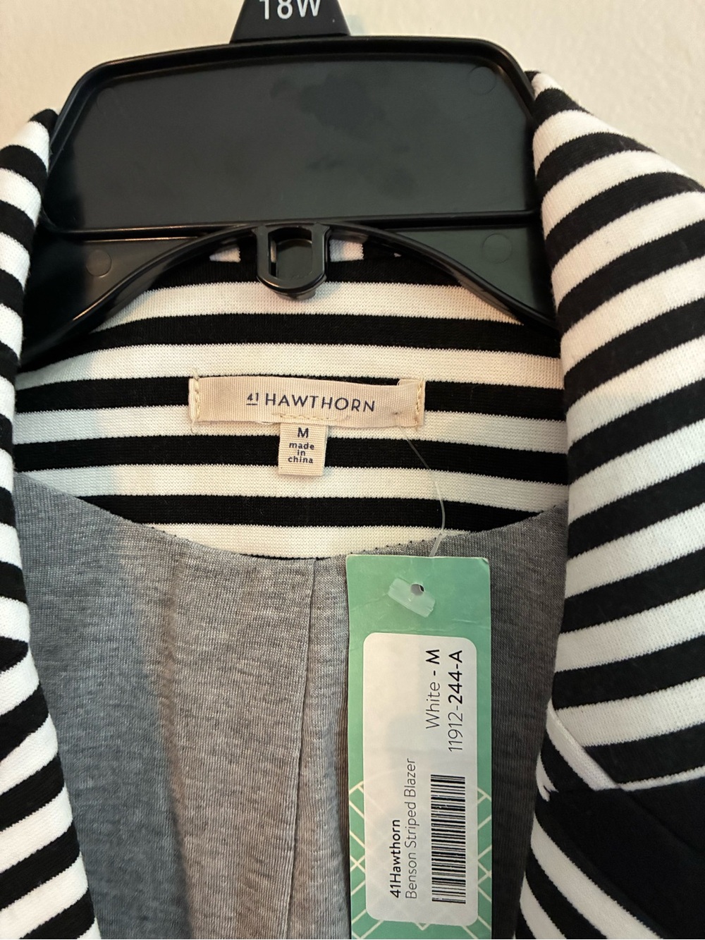 41 Hawthorn Black & White Striped Blazer - Picture 6 of 8